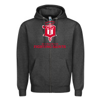 Charcoal Heather the-dubuque-fighting-saints-pen Zipper Hoodie - linhVisuals