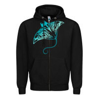 Black hawaii tribal manta ray hawaiian shirt shark lover t shirt Zipper Hoodie - linhVisuals