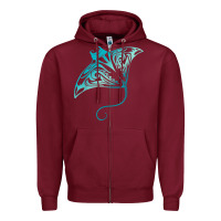 Burgundy hawaii tribal manta ray hawaiian shirt shark lover t shirt Zipper Hoodie - linhVisuals