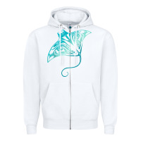 White hawaii tribal manta ray hawaiian shirt shark lover t shirt Zipper Hoodie - linhVisuals