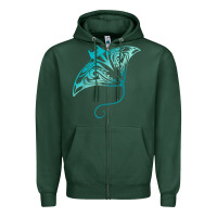 Sports Green hawaii tribal manta ray hawaiian shirt shark lover t shirt Zipper Hoodie - linhVisuals