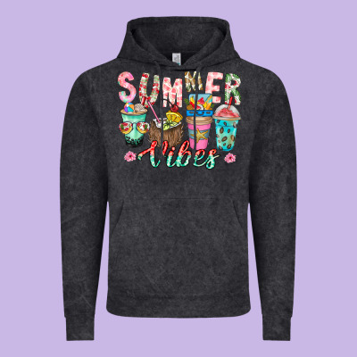 Summer Vibes Vintage Hoodie Designed By Cowhidedigitalart