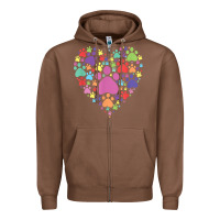 Chestnut heart paw print dog cat lover valentines day t shirt Zipper Hoodie - linhVisuals