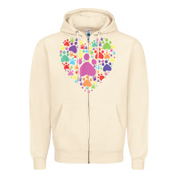 Sandshell heart paw print dog cat lover valentines day t shirt Zipper Hoodie - linhVisuals