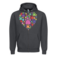 Smoke heart paw print dog cat lover valentines day t shirt Zipper Hoodie - linhVisuals