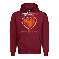 Burgundy i wear orange for my mom ms multiple sclerosis awareness t shirt Zipper Hoodie - linhVisuals