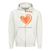 Oatmeal Heather i wear orange for my mom ms multiple sclerosis awareness t shirt Zipper Hoodie - linhVisuals
