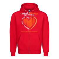 Red i wear orange for my mom ms multiple sclerosis awareness t shirt Zipper Hoodie - linhVisuals