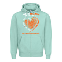 Seafoam i wear orange for my mom ms multiple sclerosis awareness t shirt Zipper Hoodie - linhVisuals