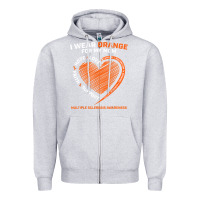 Heather Grey i wear orange for my mom ms multiple sclerosis awareness t shirt Zipper Hoodie - linhVisuals