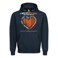 Navy i wear orange for my mom ms multiple sclerosis awareness t shirt Zipper Hoodie - linhVisuals