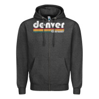 Charcoal Heather denver colorado vintage 70's 80's retro style men women t shirt Zipper Hoodie - linhVisuals