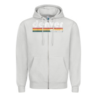 Dove Grey denver colorado vintage 70's 80's retro style men women t shirt Zipper Hoodie - linhVisuals