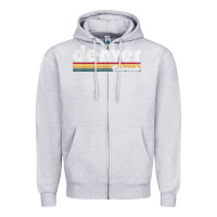 Heather Grey denver colorado vintage 70's 80's retro style men women t shirt Zipper Hoodie - linhVisuals