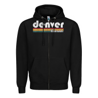 Black denver colorado vintage 70's 80's retro style men women t shirt Zipper Hoodie - linhVisuals