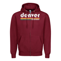 Burgundy denver colorado vintage 70's 80's retro style men women t shirt Zipper Hoodie - linhVisuals
