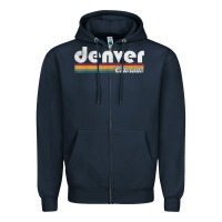 Navy denver colorado vintage 70's 80's retro style men women t shirt Zipper Hoodie - linhVisuals