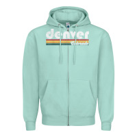 Seafoam denver colorado vintage 70's 80's retro style men women t shirt Zipper Hoodie - linhVisuals