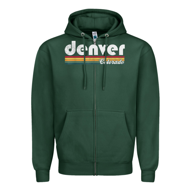 Denver Colorado Vintage 70's 80's Retro Style Men Women T Shirt Zipper Hoodie by linhVisuals | Teevron