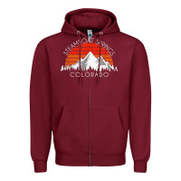 Burgundy retro vintage steamboat springs colorado distressed t shirt Zipper Hoodie - linhVisuals