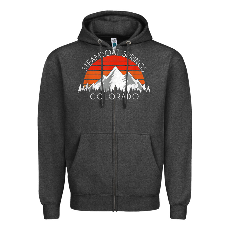 Retro Vintage Steamboat Springs Colorado Distressed T Shirt Zipper Hoodie by linhVisuals | Teevron