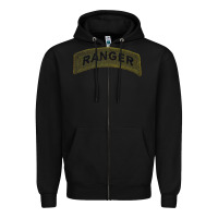 Black army ranger tab subdued infantry grunt pullover hoodie Zipper Hoodie - linhVisuals