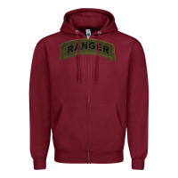 Burgundy army ranger tab subdued infantry grunt pullover hoodie Zipper Hoodie - linhVisuals