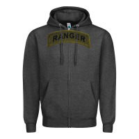 Charcoal Heather army ranger tab subdued infantry grunt pullover hoodie Zipper Hoodie - linhVisuals