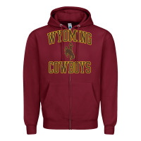 Burgundy kids wyoming cowboys apparel gameday arch over cowboys t shirt Zipper Hoodie - linhVisuals