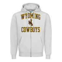 Dove Grey kids wyoming cowboys apparel gameday arch over cowboys t shirt Zipper Hoodie - linhVisuals