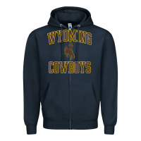 Navy kids wyoming cowboys apparel gameday arch over cowboys t shirt Zipper Hoodie - linhVisuals