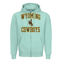 Seafoam kids wyoming cowboys apparel gameday arch over cowboys t shirt Zipper Hoodie - linhVisuals