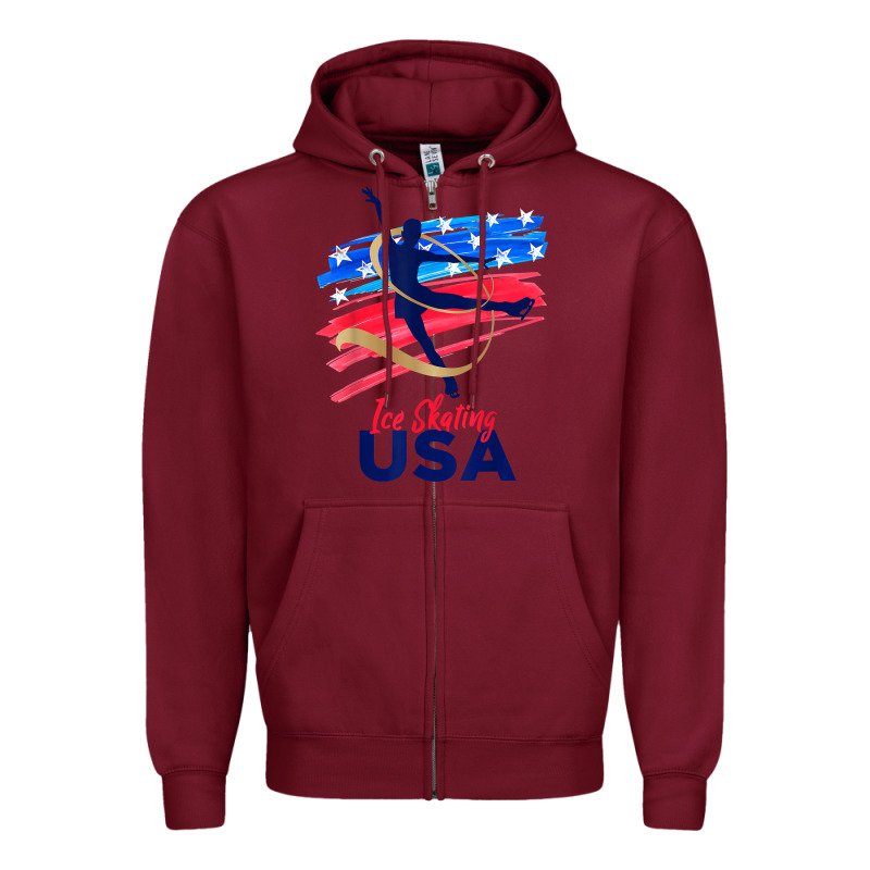 Ice Skating Dance Support The Team Tshirt Usa Flag T Shirt Zipper Hoodie by linhVisuals | Teevron