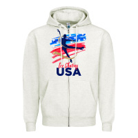Oatmeal Heather ice skating dance support the team tshirt usa flag t shirt Zipper Hoodie - linhVisuals