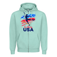 Seafoam ice skating dance support the team tshirt usa flag t shirt Zipper Hoodie - linhVisuals