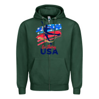 Sports Green ice skating dance support the team tshirt usa flag t shirt Zipper Hoodie - linhVisuals