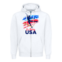 White ice skating dance support the team tshirt usa flag t shirt Zipper Hoodie - linhVisuals