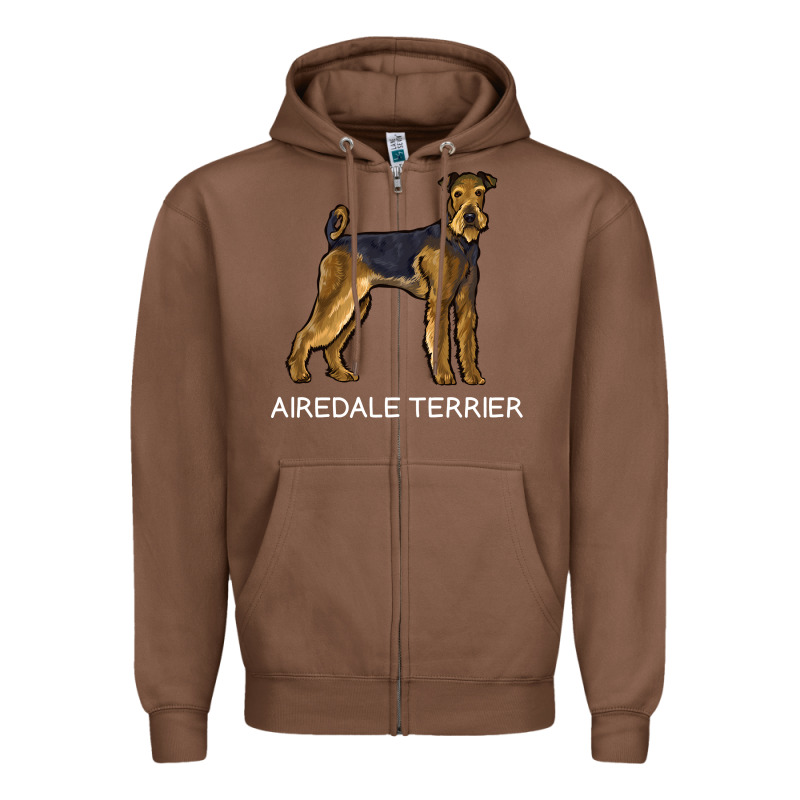 Airedale Terrier Crazy Dog Lover Sweatshirt Zipper Hoodie by linhVisuals | Teevron
