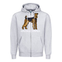 Heather Grey airedale terrier crazy dog lover sweatshirt Zipper Hoodie - linhVisuals