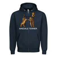 Navy airedale terrier crazy dog lover sweatshirt Zipper Hoodie - linhVisuals