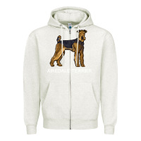 Oatmeal Heather airedale terrier crazy dog lover sweatshirt Zipper Hoodie - linhVisuals