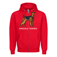 Red airedale terrier crazy dog lover sweatshirt Zipper Hoodie - linhVisuals
