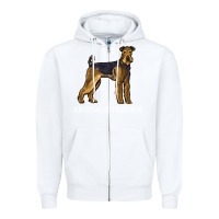 White airedale terrier crazy dog lover sweatshirt Zipper Hoodie - linhVisuals