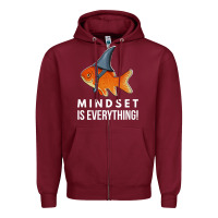 Burgundy mindset motivational quote cute goldfish shark fish t shirt Zipper Hoodie - linhVisuals