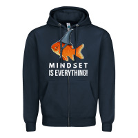Navy mindset motivational quote cute goldfish shark fish t shirt Zipper Hoodie - linhVisuals