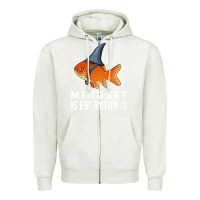 Oatmeal Heather mindset motivational quote cute goldfish shark fish t shirt Zipper Hoodie - linhVisuals