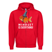 Red mindset motivational quote cute goldfish shark fish t shirt Zipper Hoodie - linhVisuals
