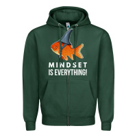 Sports Green mindset motivational quote cute goldfish shark fish t shirt Zipper Hoodie - linhVisuals
