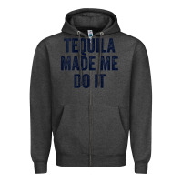 Charcoal Heather womens tequila made me do it tank tops for women summer drinking tank Zipper Hoodie - linhVisuals