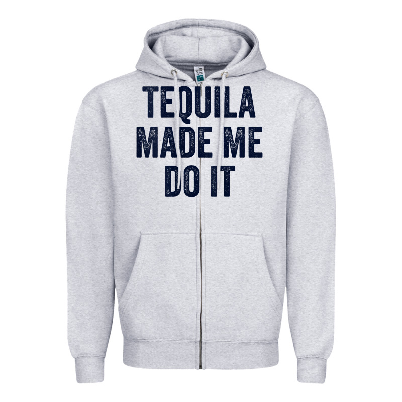 Womens Tequila Made Me Do It Tank Tops For Women Summer Drinking Tank Zipper Hoodie by linhVisuals | Teevron